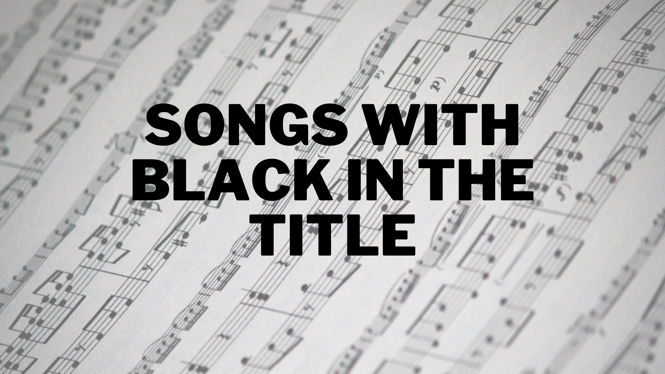 songs with black in the title