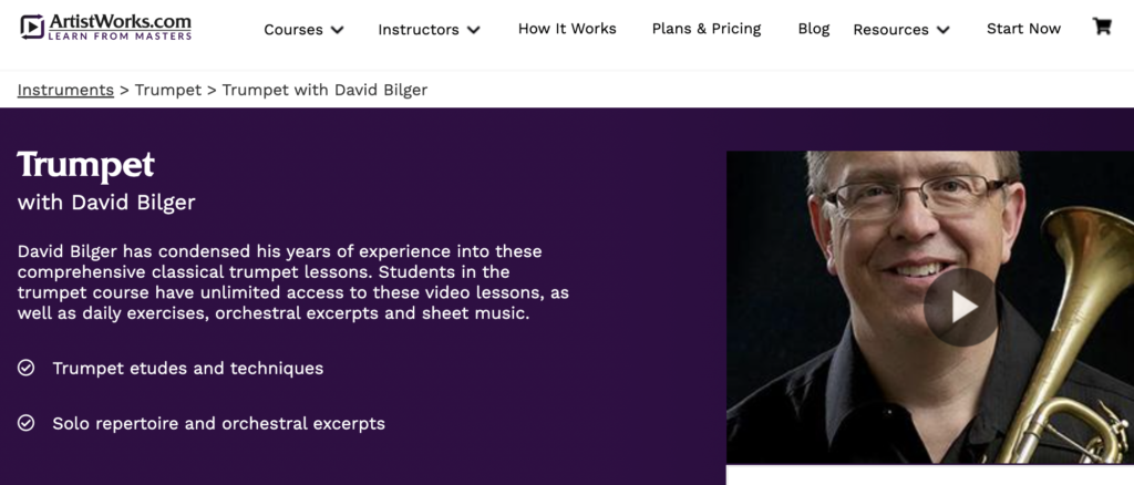 ArtistWorks - David Bilger’s Trumpet Lesson