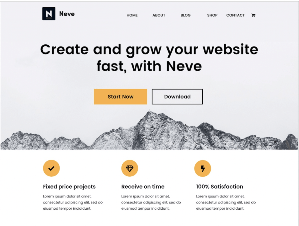 Neve: best wordpress themes for musicians